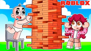 BEBÉ NOOB vs NOOBSI en JENGA GIGANTE en Roblox 😱 [upl. by Freida]