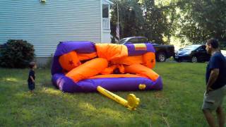 Kids Bounce house inflates in 55 seconds [upl. by Adnorehs]