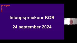 Inloopspreekuur over de KOR regeling en de veranderingen per 1 januari 2025 [upl. by Osgood]