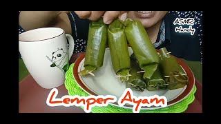 Enjoying Lemper Ayam for Breakfast Menu Indonesian Traditional Cake [upl. by Eleahcim]