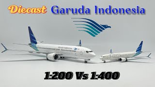 Perbandingan Diecast Garuda Indonesia 737 max 8 skala 1200 dengan 1400 [upl. by Rubenstein775]