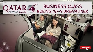 QATAR AIRWAYS DREAMLINER BUSINESS CLASS EXPERIENCE  DOHA TO BARCELONA [upl. by Nyrmak]