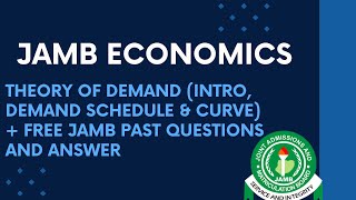 JAMB Economics 2025 EP 7  Theory of Demand Intro Demand Schedule Demand Curve  JAMB Past Question [upl. by Laforge63]