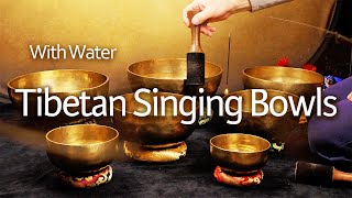 Tibetan Singing Bowls With Water Pure Positive Vibes Raise Positive Energy Boost Your Aura [upl. by Nohtahoj]