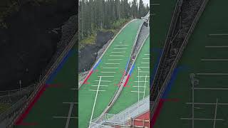 Ski Jumper practicing in Trondheim Norway August 2024 [upl. by Latsyrhk]