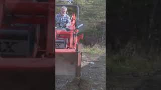 Homemade trencher for tractor bucket shown on Kubota BX Click below for complete video [upl. by Atilef]