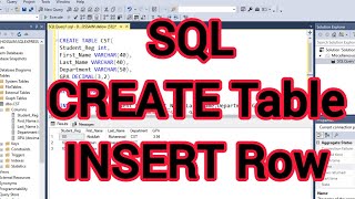 SQL Create Table and Insert Row [upl. by Eneleahcim]