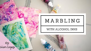 How to Marble with ALCOHOL INKS easy DIY [upl. by Yun]