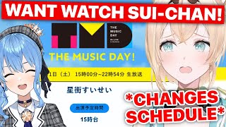 Hoshiyomi Adjusts Schedule To Watch Suisei Perform Live On TV Kazama Iroha  Hololive En Subs [upl. by Lecroy]