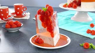 Raspberry Mascarpone Jello Cake  This Stunning Work Of Cake Art Tastes As Good As It Looks [upl. by Wistrup]