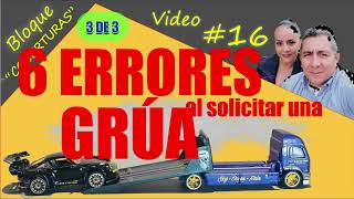 ✔️🚨6 ERRORES al solicitar una GRÜA 🚨🚨 ¡a tu aseguradora de AUTOS [upl. by Notsuoh]