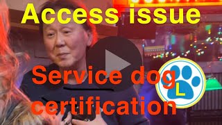 Service dog certification owner trainer access issue see how I handle it [upl. by Iggep]