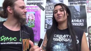 Interview with Fernanda Lira from NERVOSA at Obscene Extreme 2015 [upl. by Analat370]