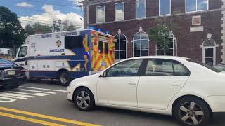 Teaneck Volunteer Ambulance 74 Responding with AIR HORNS on Cedar Lane in Teaneck New Jersey [upl. by Fenwick]