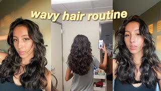 WAVY HAIR ROUTINE  type 2 hair [upl. by Melisandra]