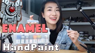 ENAMEL HAND PAINT GUNPLA DETAILS using Testors and Tamiya [upl. by Casavant640]