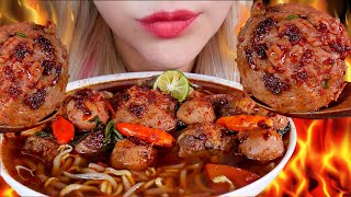 VARIAN TERBARU❗️ASMR INDOMIE RAWON MERCON BAKSO URAT PEDAS 🥵💥SPICY RAWON SOUP INDOMIE NOODLE [upl. by Egroej]