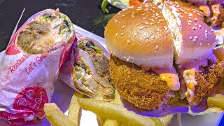 Egyptian Falafel Sandwich  Cheese Stuffed Crispy Burger  Arabic Wrap  Karachi  Foodie Boys [upl. by Roche]