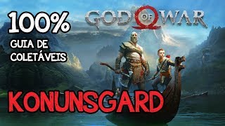 GOD OF WAR  TODOS OS COLETÁVEIS – KONÙNSGARD 100 artefatos corvos baús valquírias etc [upl. by Netsew]