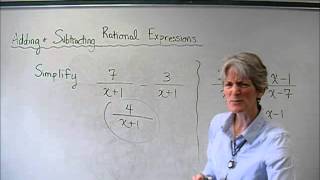 Add and subtract rational expressions algebrawmv [upl. by Hooper]