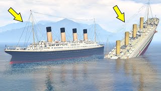 Britannic Crashes Into Titanic And Both Ships Sinking In GTA 5 Titanic And Britannic Underwater [upl. by Elimay183]