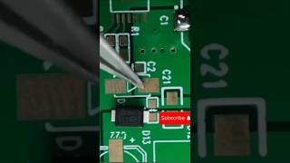 SMD soldering components on PCB with soldering iron [upl. by Kenleigh]