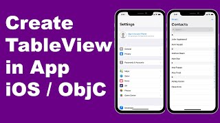 How to Create TableView in ObjectiveC iOS 2020 [upl. by Adnolahs452]