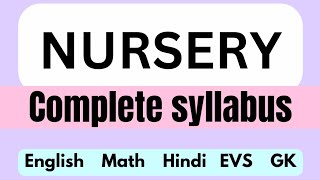 Nursery Syllabus  Preschool  Kindergarten  Homeschooling [upl. by Ellenig]