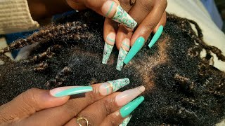 ASMR Most Relaxing Scalp Scratching and Nitpicking with Blowing Sounds and Stiletto Nails 💅 asmr [upl. by Noterb634]