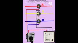 CT Current Transformer Connection With Amphare meter and selector switch connection shorts [upl. by Wilow]