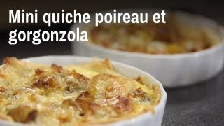 Recette de mini quiche poireau et gorgonzola [upl. by Aztinay]