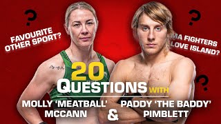 Paddy Pimblett amp Molly McCann take on ESPNs 20 Questions 🍿  ESPN MMA [upl. by Tedie386]