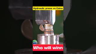 Hydrulic press vs coins machine hydraulic coin facts viralvideo [upl. by Ynetruoc236]