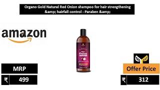 Organo Gold Natural Red Onion shampoo for hair strengthening hairfall control Paraben [upl. by Nautna702]