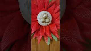 Easy DIY Christmas Poinsettia Wreath Christmas Wreath [upl. by Madonna]