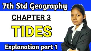 7th standard geography chapter 3 tides explanation in hindi part 1 maharashtra board by sk class [upl. by Lambert158]