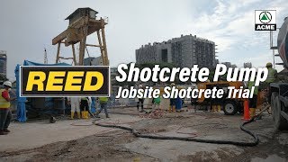 Reed USA Shotcrete Pump  Shotcreting with Accelerator Dosing System Trial [upl. by Yrtneg]