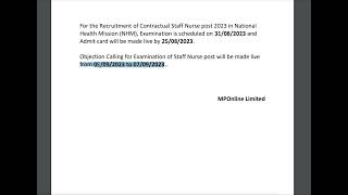 MP NHM Staff Nurse Answer Key Released  Exam held on 31 August 2023  mpnhmstaffnurse [upl. by Mariano]