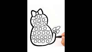 How to draw a cute POP IT Cat for kids with colored marker  Drawing and Coloring page for children [upl. by Isador987]