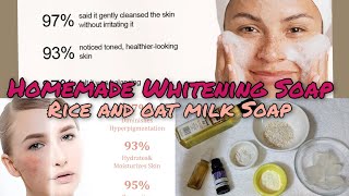 Homemade Whitening Soap Rice and oat milk Soap Full Body Whitening Soap 🧼🫧 youtubeshorts [upl. by Roxanne432]