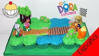 ¡Torta de Cupcakes Dora Haz una Torta Desarmable de Cupcakes de Dora La Exploradora [upl. by Chester]