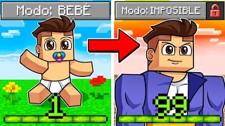 Minecraft PERO Cada Nivel Sube la Dificultad 😱🔥 [upl. by Analeh]