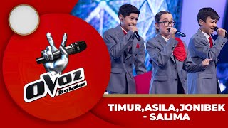 Ovoz Bolalar  JONIBEK  TIMUR  ASILA  SALIMA DJ PILLIGRIM TheVoiceofUzbekistan [upl. by Aplihs]