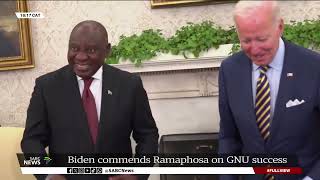 Biden commends Ramaphosa on GNU success [upl. by Kenway733]