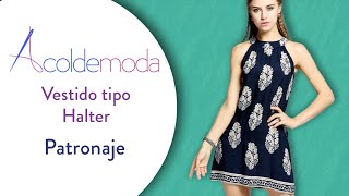 Como hacer el PATRONAJE DE VESTIDO HALTER  DIY  Paso a Paso [upl. by Aiello189]