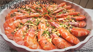 LANGOSTINOS 🦐 o GAMBÓNES al HORNO 🍘 rueda de langostino [upl. by Tresa]