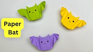 DIY Paper Origami Bat For Kids  Halloween Paper Crafts  Paper Craft Easy  KIDS crafts  Paper Bat [upl. by Ainosal]