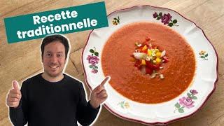 Gaspacho andalou  Recette traditionnelle facile à réaliser [upl. by Yrrol]