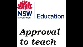 Approval to teach NSW Department of Education [upl. by Adnwahs467]