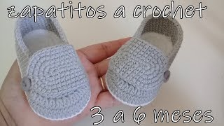 zapatitos tejidos a crochet  bebe  3 a 6 meses tejido facil [upl. by Alley]